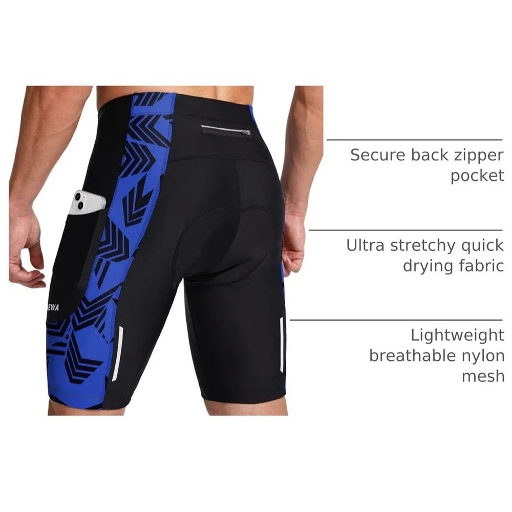 Bikewa Men's Bike Shorts 3D Padded Cycling,Mountain Riding Bicycle UPF50+ Size L